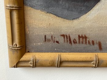 « Nu au chat », huile sur toile de G. J. Matthey, France, Art Déco, circa 1935