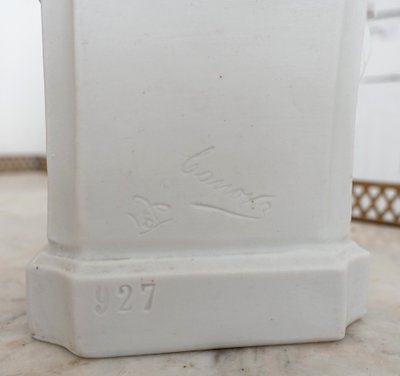 Putto, allegoria della scrittura in porcellana biscuit dopo Canova - Manifattura Samson