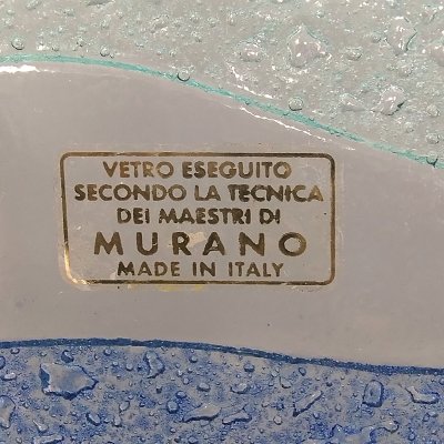 Vassoio anni '70 di Albatros in vetro di Murano. Realizzato in Italia