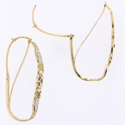 Boucles d'oreilles poissardes émail or jaune