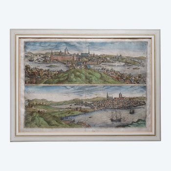 RESERVED: After Hieronymous Scholeus "Stockholm" copper plate engraving, from  Braun & Hogenberg, Civitates Orbis Terrarum late 16th c