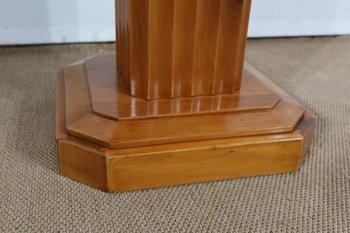 Art Deco Pedestal Table in Walnut and Cherry - 1930/1940