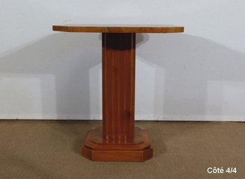 Art Deco Pedestal Table in Walnut and Cherry - 1930/1940