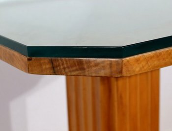 Art Deco Pedestal Table in Walnut and Cherry - 1930/1940