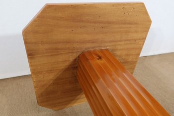 Art Deco Pedestal Table in Walnut and Cherry - 1930/1940