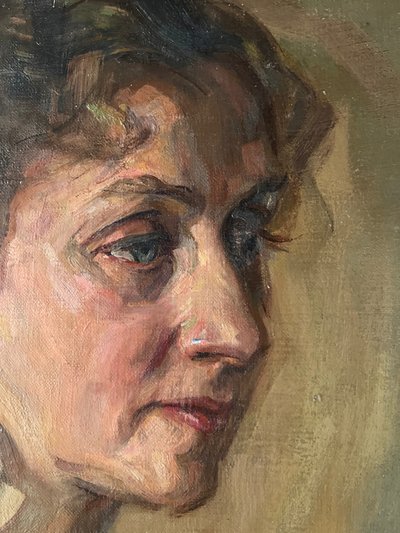 Dipinto a olio "Ritratto di signora" di Robert Hahn (1883-1940) W. Singer-Polignac?