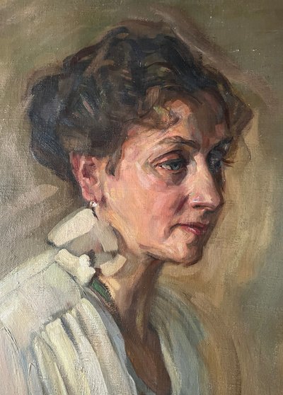 Dipinto a olio "Ritratto di signora" di Robert Hahn (1883-1940) W. Singer-Polignac?