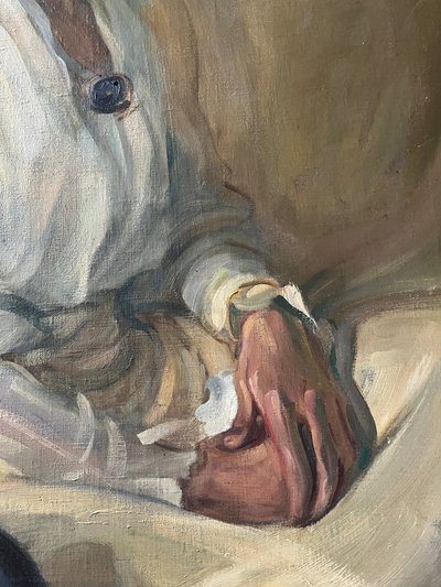 Dipinto a olio "Ritratto di signora" di Robert Hahn (1883-1940) W. Singer-Polignac?