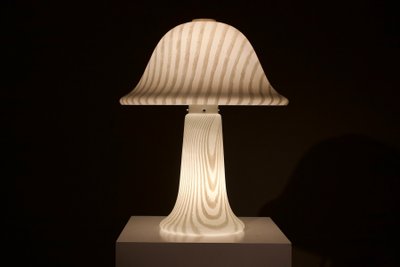 Große Zebra-Pilzlampe mit zwei Leuchten