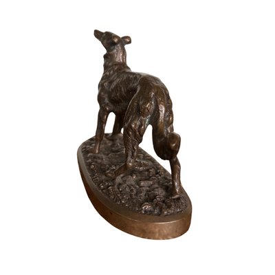 Bronze Borzoi greyhound – Early 20th century