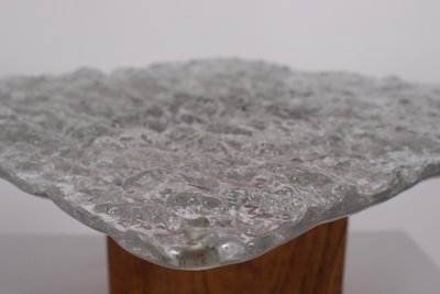 Large square ceiling light in Murano Ice Glass
