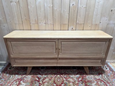 Sideboard aus massiver Eiche mit Kompassfüßen, 1950