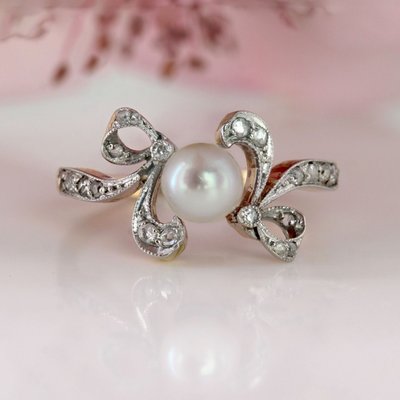 Belle Epoque Fine Pearl And Diamond Ring