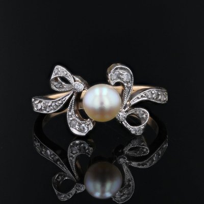 Belle Epoque Fine Pearl And Diamond Ring