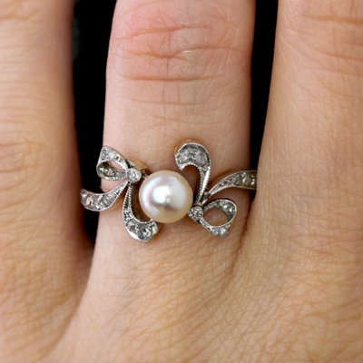 Belle Epoque Fine Pearl And Diamond Ring