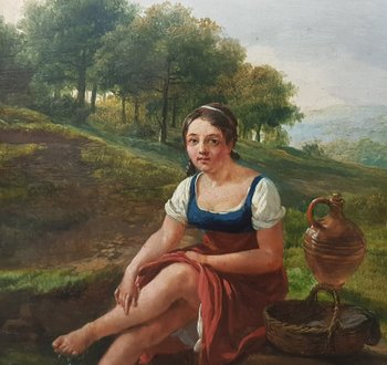 Eugène VERBOECKOVEN - The bull and the shepherdess