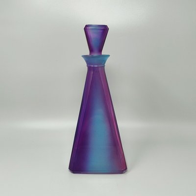 Superbe carafe ou bouteille décorative des années 1970 par Luigi Bormioli. Fabriqué en Italie