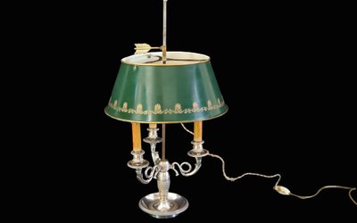 Lampe bouillotte  XIXème siècle Bronze argenté 