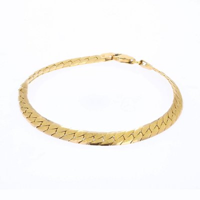 flaches Armband aus gelbgoldener Panzerkette