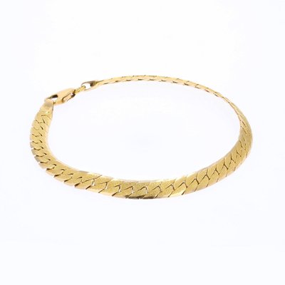 flaches Armband aus gelbgoldener Panzerkette