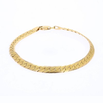 flaches Armband aus gelbgoldener Panzerkette