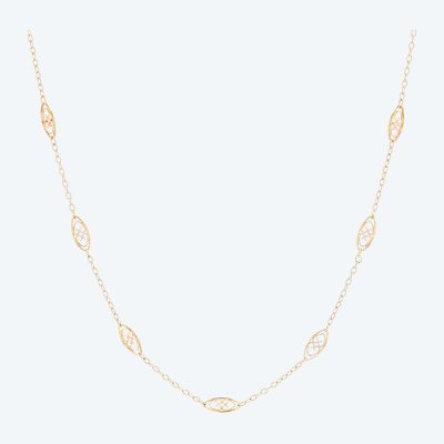 Filigree Yellow Gold Necklace