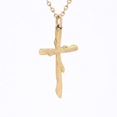 Croix or jaune texturé végétal