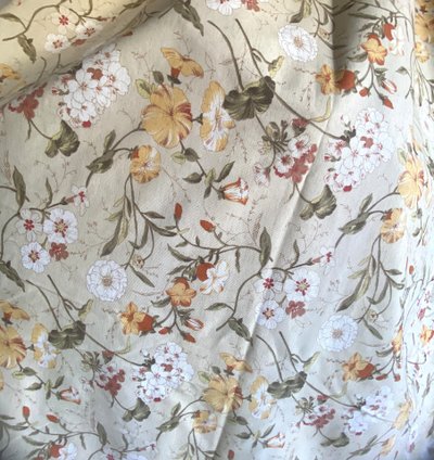 Paire de rideaux en coton et lin à motif floral – XXᵉ siècle