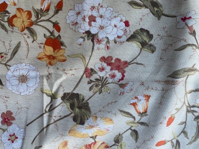 Paire de rideaux en coton et lin à motif floral – XXᵉ siècle
