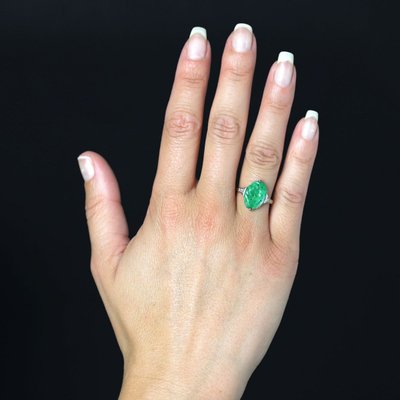 Bague art déco jade et diamants
