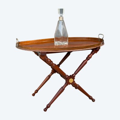 TABLE A THÉ ESTAMPILLÉE "JEAN MOQUÉ " DE STYLE ANGLAIS AVEC PLATEAU AMOVIBLE