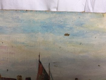 Oil on canvas, the port