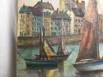 Oil on canvas, the port