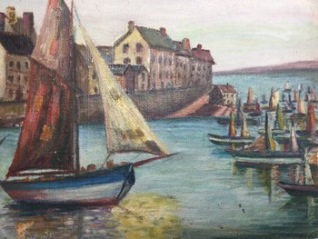 Oil on canvas, the port