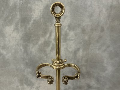 19th century Charles X period brass and cast iron mantelpiece