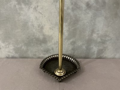 19th century Charles X period brass and cast iron mantelpiece
