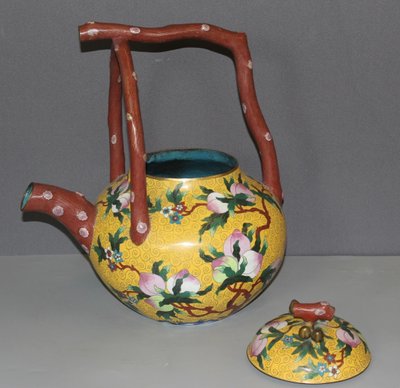 Importante Théière en cloisonné , Chine XX 