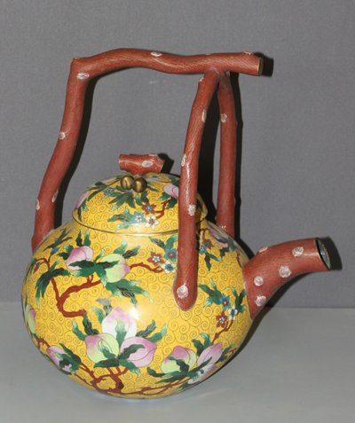 Importante Théière en cloisonné , Chine XX 