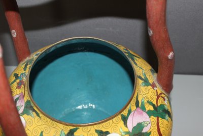 Importante Théière en cloisonné , Chine XX 