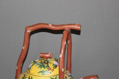 Importante Théière en cloisonné , Chine XX 
