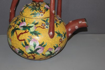 Importante Théière en cloisonné , Chine XX 