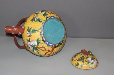 Importante Théière en cloisonné , Chine XX 