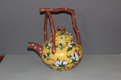 Importante Théière en cloisonné , Chine XX 