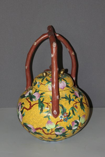 Importante Théière en cloisonné , Chine XX 