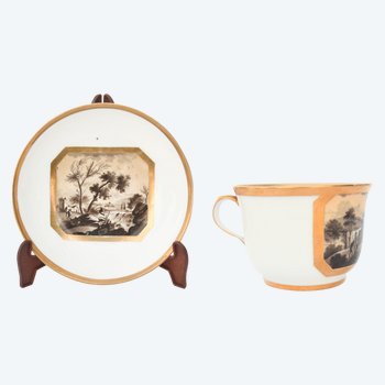 Paris Lebon-Halley porcelain cup and saucer