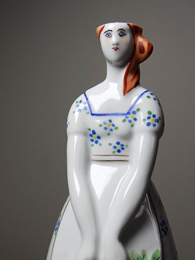 Rara bottiglia antica da collezione in porcellana di Michelaud Limoges, stile Robj Paris