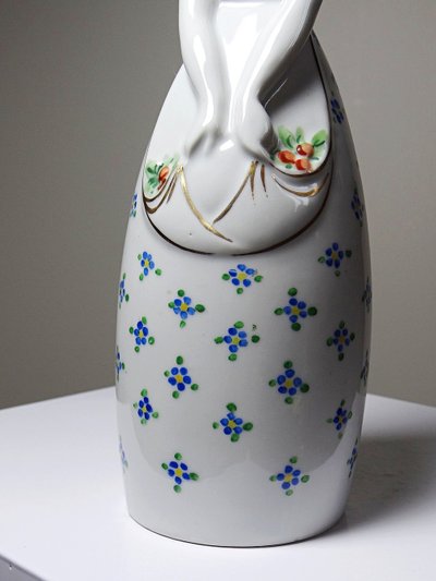 Rara bottiglia antica da collezione in porcellana di Michelaud Limoges, stile Robj Paris