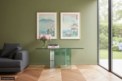 Console en cristal clair, milieu du XXe siècle
