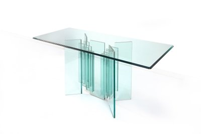 Console en cristal clair, milieu du XXe siècle