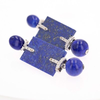 Lapis Lazuli And Diamond Earrings